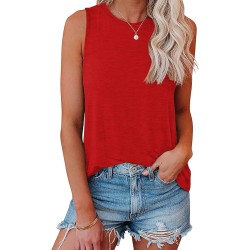 Kitikura 2024 Womens Fashion Tank Tops Crewneck Loose Fit Basic y2k Going Out Clothes Casual Summer Sleeveless Shirts